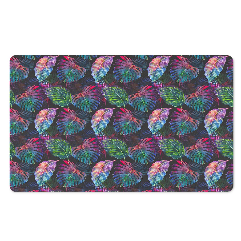 Colorful Tropical Leaves Pattern Print Polyester Doormat