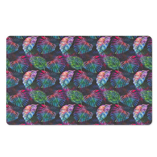 Colorful Tropical Leaves Pattern Print Polyester Doormat