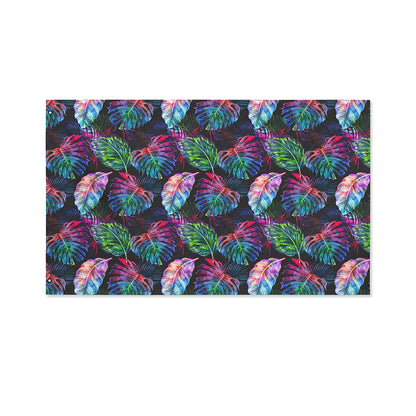 Colorful Tropical Leaves Pattern Print Polyester Flag