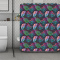 Colorful Tropical Leaves Pattern Print Polyester Shower Curtain