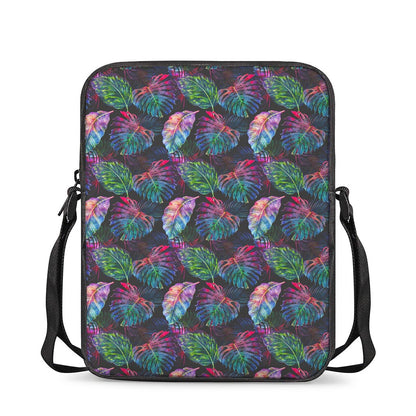 Colorful Tropical Leaves Pattern Print Rectangular Crossbody Bag