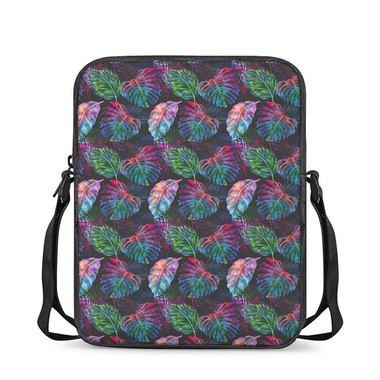 Colorful Tropical Leaves Pattern Print Rectangular Crossbody Bag