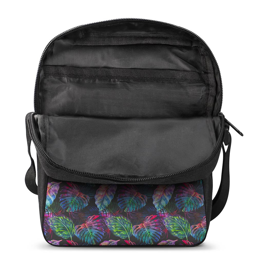 Colorful Tropical Leaves Pattern Print Rectangular Crossbody Bag