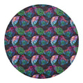 Colorful Tropical Leaves Pattern Print Round Blanket