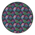 Colorful Tropical Leaves Pattern Print Round Floor Mat