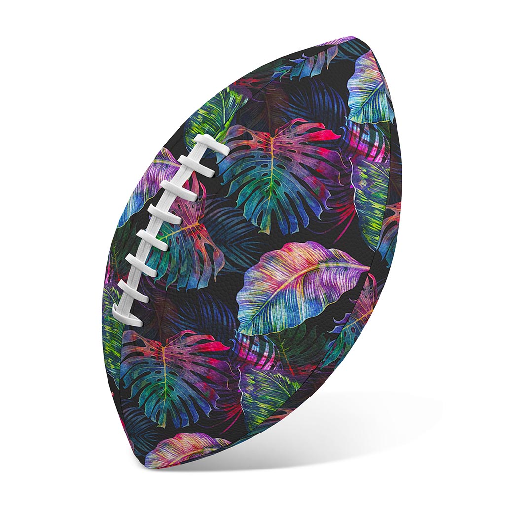 Colorful Tropical Leaves Pattern Print Rugby Ball