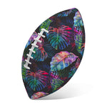 Colorful Tropical Leaves Pattern Print Rugby Ball