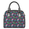 Colorful Tropical Leaves Pattern Print Shoulder Handbag