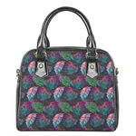 Colorful Tropical Leaves Pattern Print Shoulder Handbag