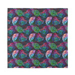 Colorful Tropical Leaves Pattern Print Silk Bandana