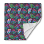 Colorful Tropical Leaves Pattern Print Silk Bandana