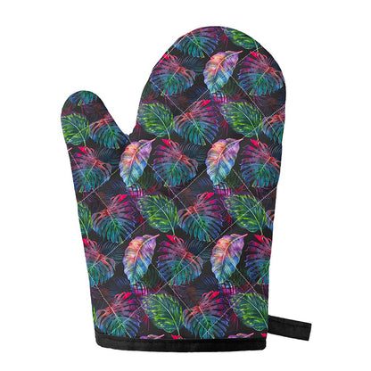 Colorful Tropical Leaves Pattern Print Single Oven Mitt