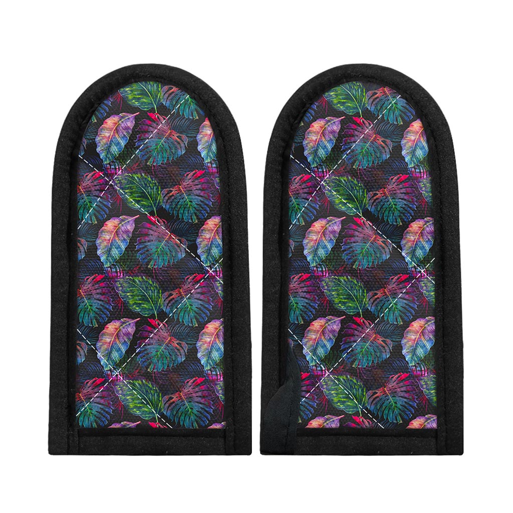 Colorful Tropical Leaves Pattern Print Skillet Handle Cover