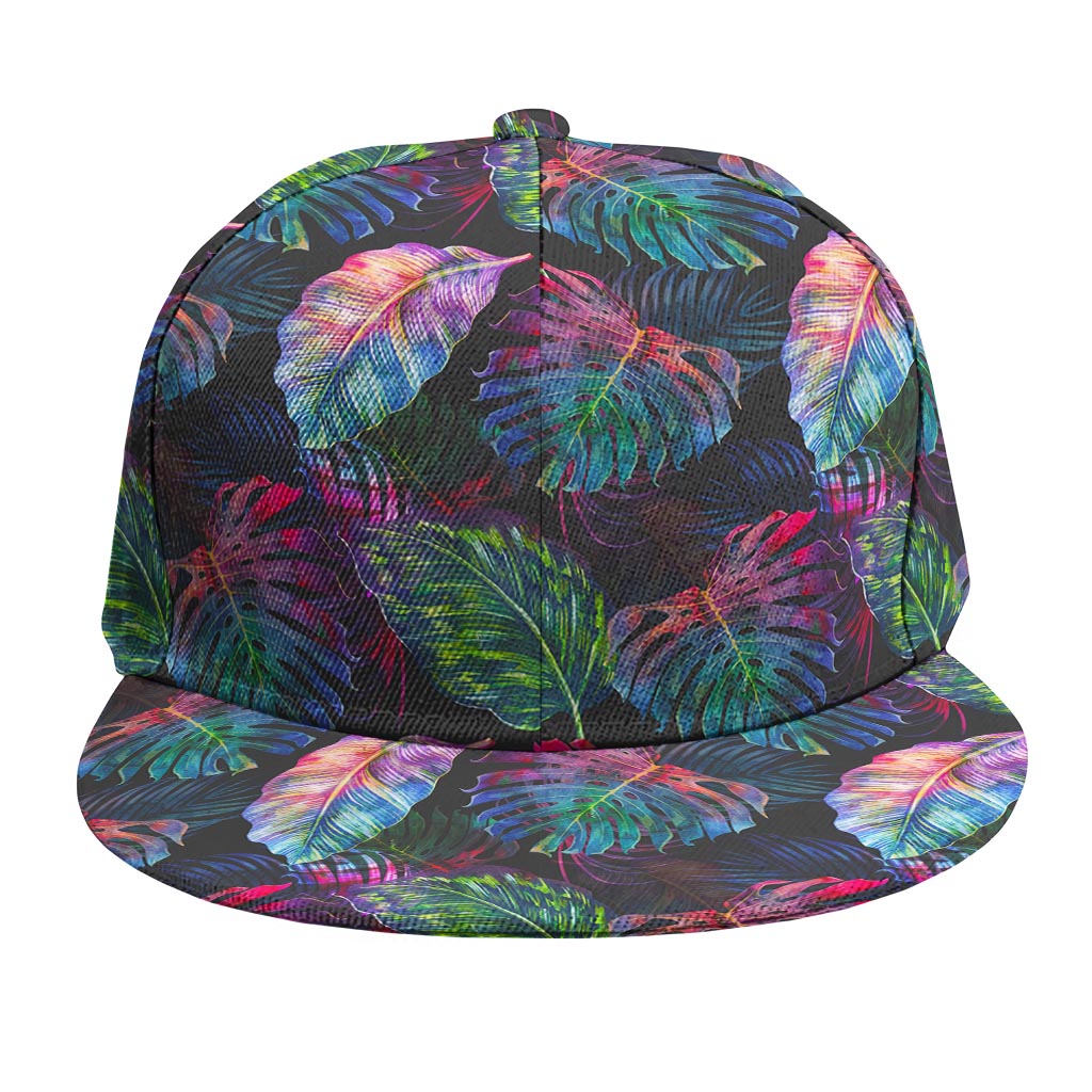 Colorful Tropical Leaves Pattern Print Snapback Cap