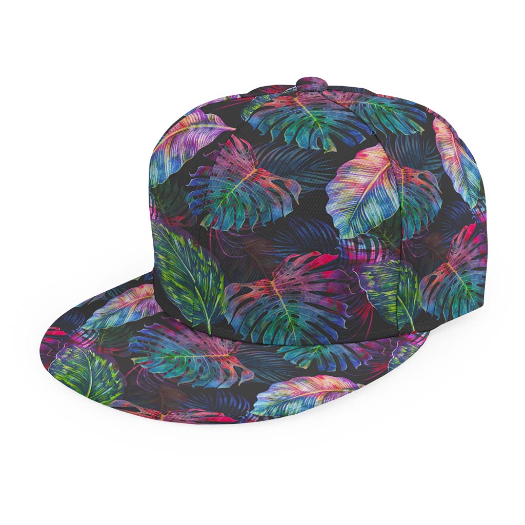 Colorful Tropical Leaves Pattern Print Snapback Cap