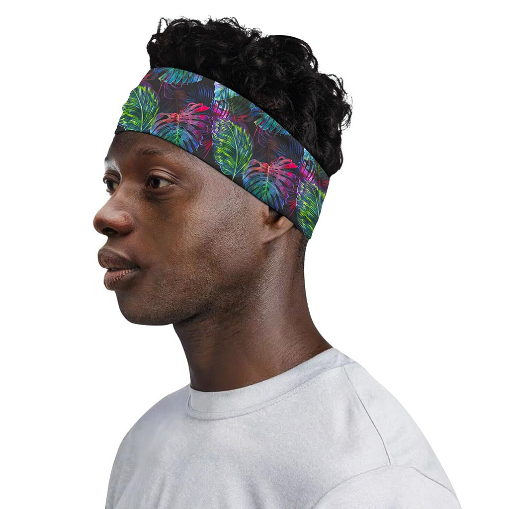 Colorful Tropical Leaves Pattern Print Sports Headband