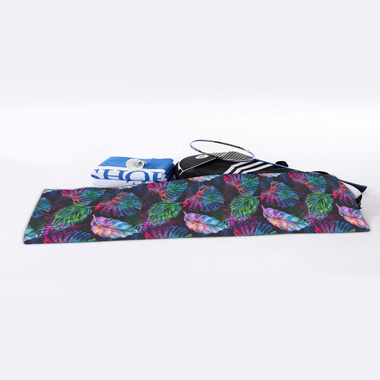 Colorful Tropical Leaves Pattern Print Sports Towel