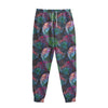 Colorful Tropical Leaves Pattern Print Sweatpants