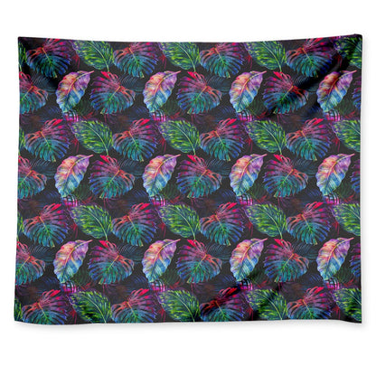 Colorful Tropical Leaves Pattern Print Tapestry