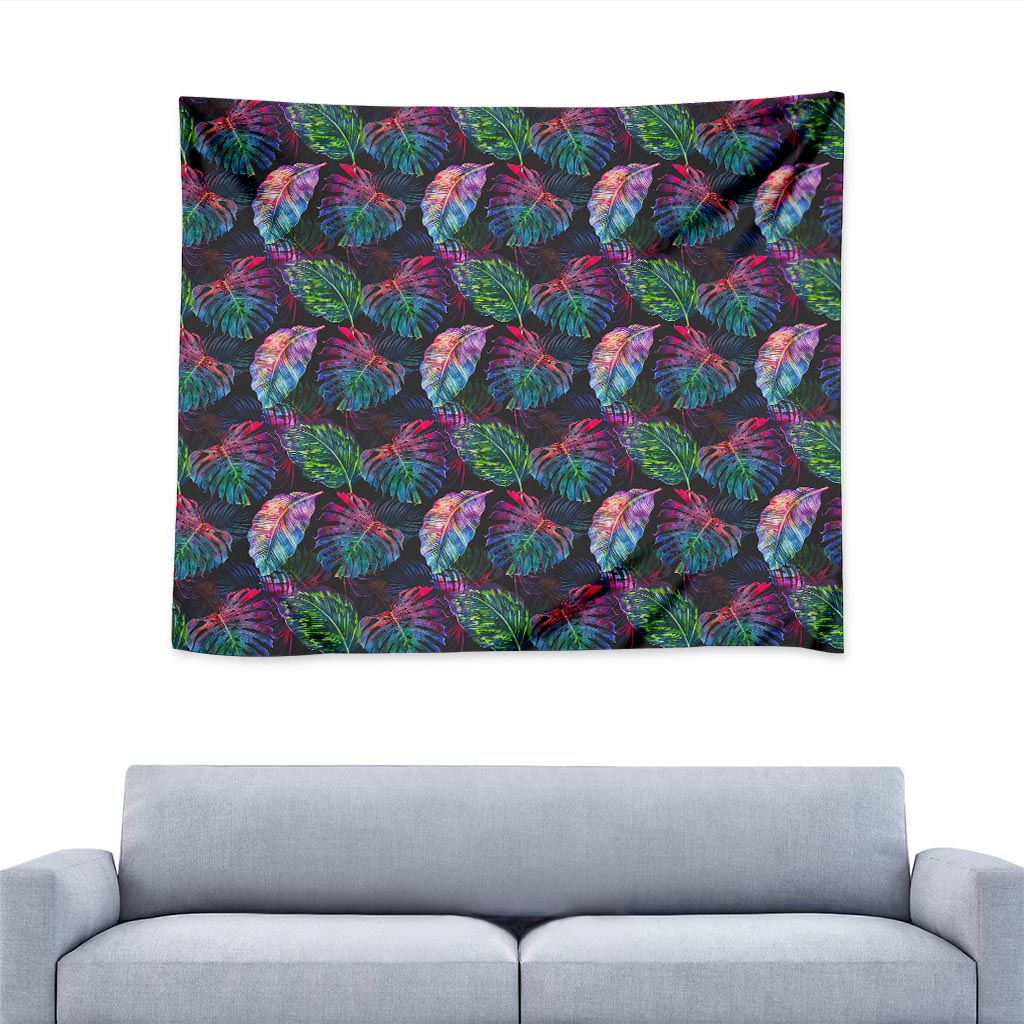 Colorful Tropical Leaves Pattern Print Tapestry