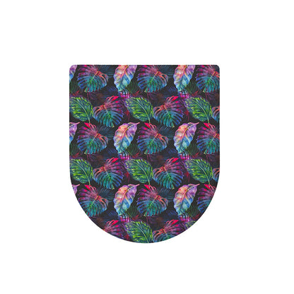 Colorful Tropical Leaves Pattern Print Toilet Lid Cover