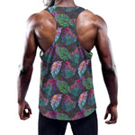 Colorful Tropical Leaves Pattern Print Training Tank Top