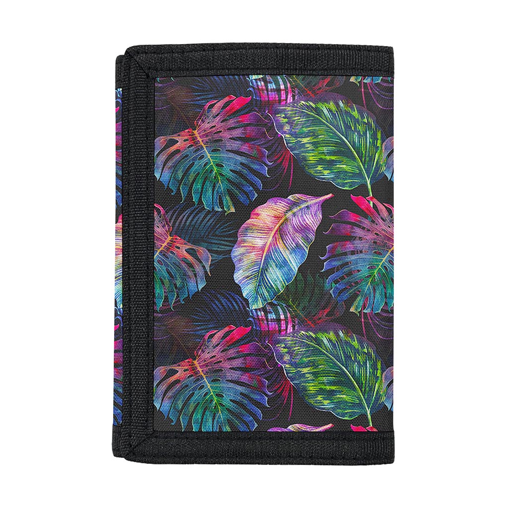 Colorful Tropical Leaves Pattern Print Trifold Wallet