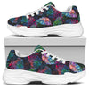 Colorful Tropical Leaves Pattern Print White Chunky Shoes