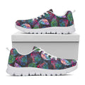 Colorful Tropical Leaves Pattern Print White Running Shoes