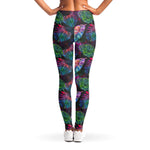 Colorful Tropical Leaves Pattern Print Women's Leggings