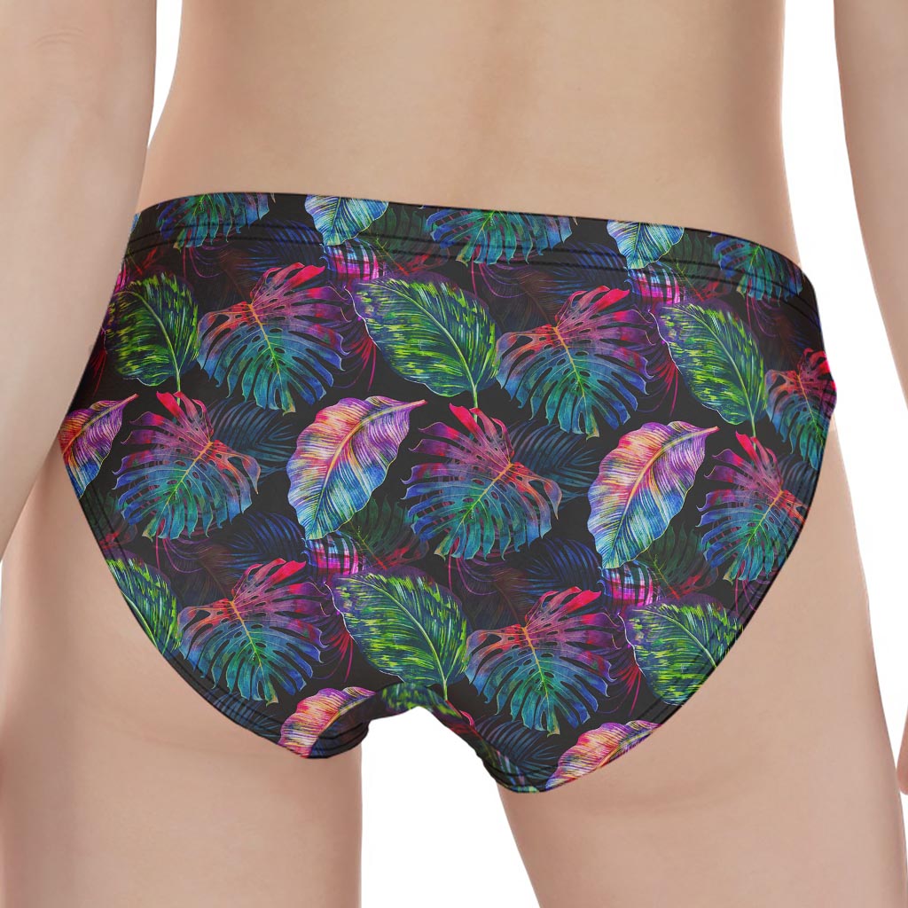 Colorful Tropical Leaves Pattern Print Women's Panties