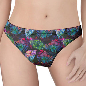 Colorful Tropical Leaves Pattern Print Women's Thong