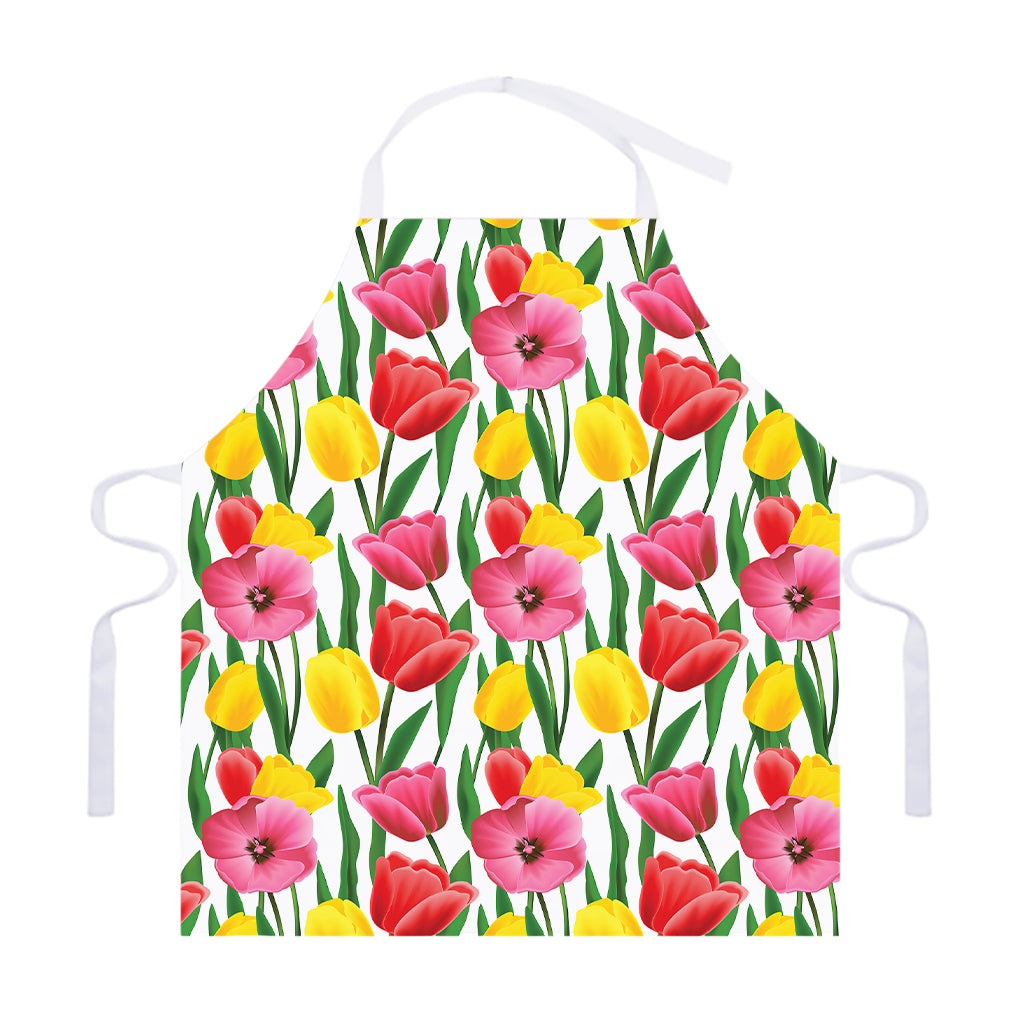 Colorful Tulip Pattern Print Adjustable Apron