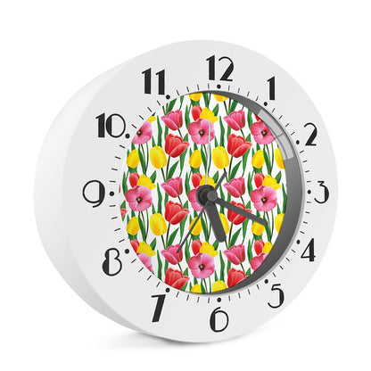 Colorful Tulip Pattern Print Alarm Clock