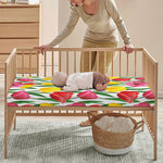 Colorful Tulip Pattern Print Baby Crib Sheet