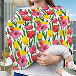 Colorful Tulip Pattern Print Baby Seat Cover