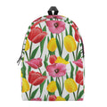 Colorful Tulip Pattern Print School Backpack