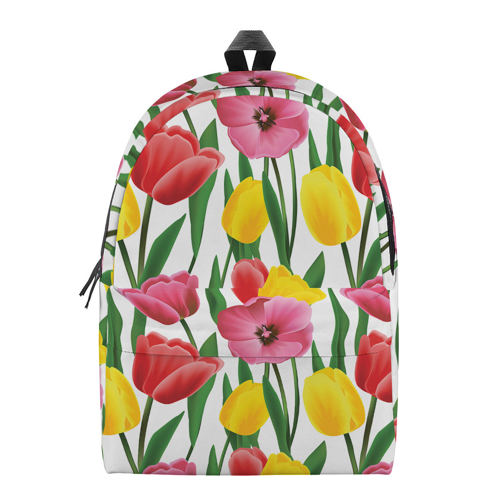 Colorful Tulip Pattern Print Backpack