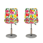 Colorful Tulip Pattern Print Bar Stool Covers