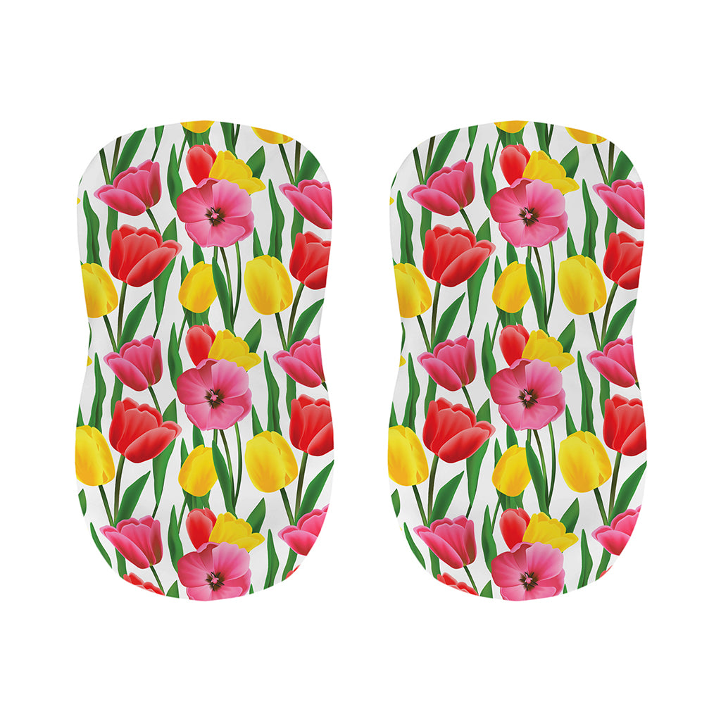 Colorful Tulip Pattern Print Bar Stool Covers