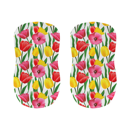 Colorful Tulip Pattern Print Bar Stool Covers