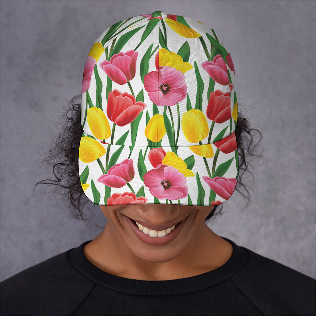 Colorful Tulip Pattern Print Baseball Cap