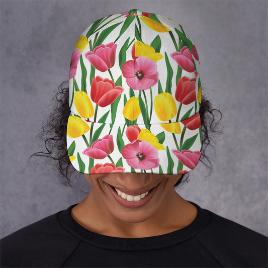 Colorful Tulip Pattern Print Baseball Cap
