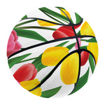 Colorful Tulip Pattern Print Basketball
