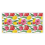 Colorful Tulip Pattern Print Beach Towel
