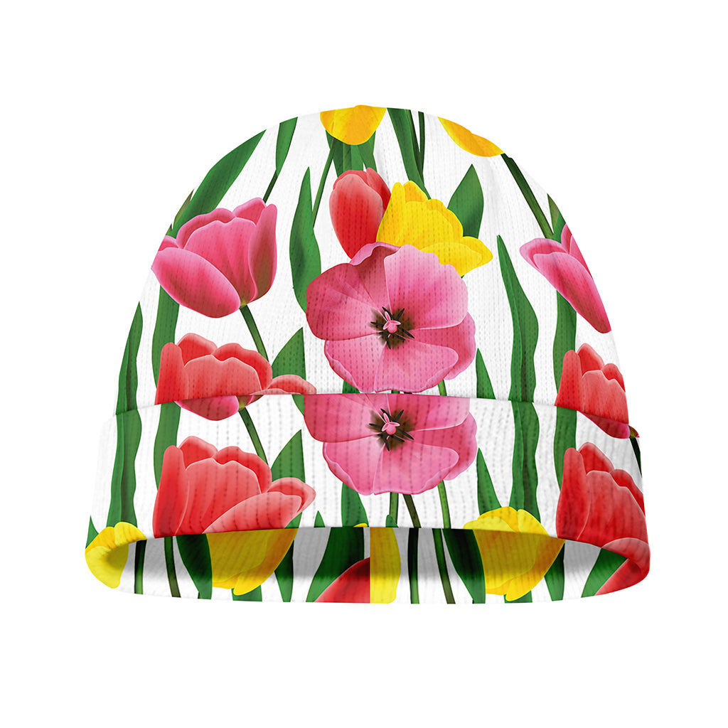 Colorful Tulip Pattern Print Beanie