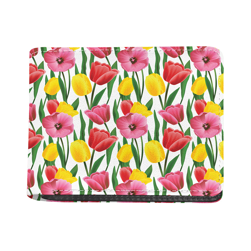 Colorful Tulip Pattern Print Bifold Wallet