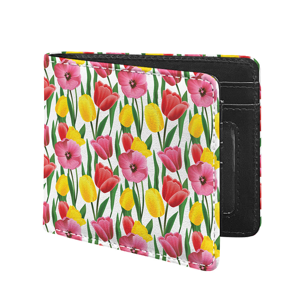 Colorful Tulip Pattern Print Bifold Wallet