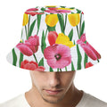 Colorful Tulip Pattern Print Bucket Hat