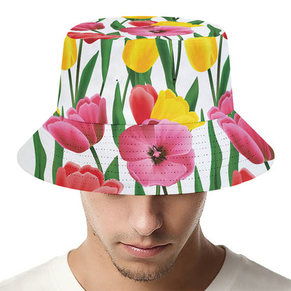 Colorful Tulip Pattern Print Bucket Hat